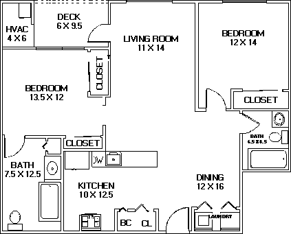 Waterford Green, Two Bedroom floor plan