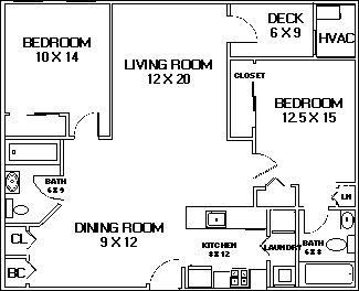 Waterford Green, Two Bedroom floor plan