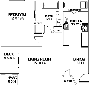Waterford Green, Hibernia - One Bedroom floorplan