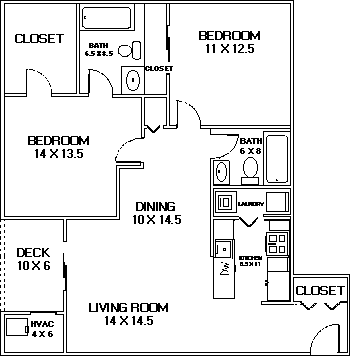 Waterford Green, Two Bedroom floor plan