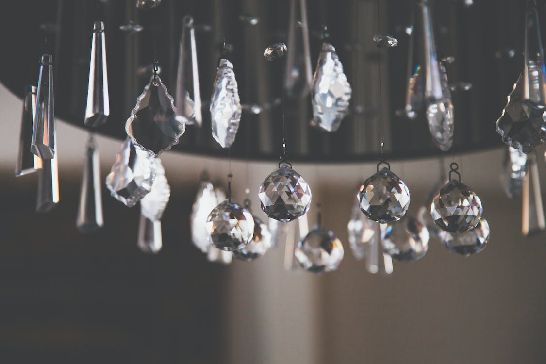 chandelier lighting, clear cut glass