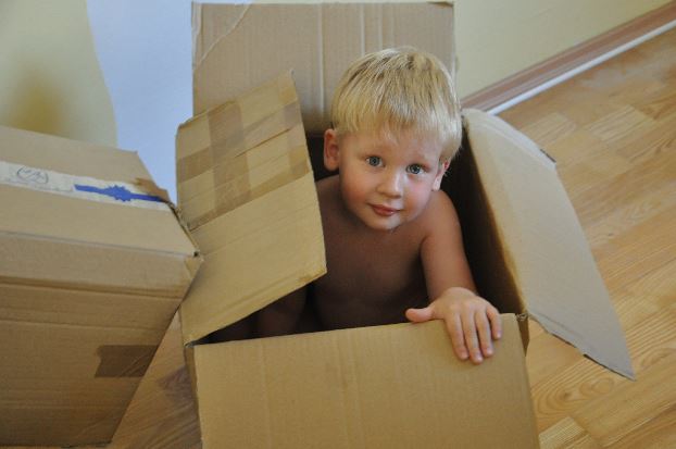 child in a box