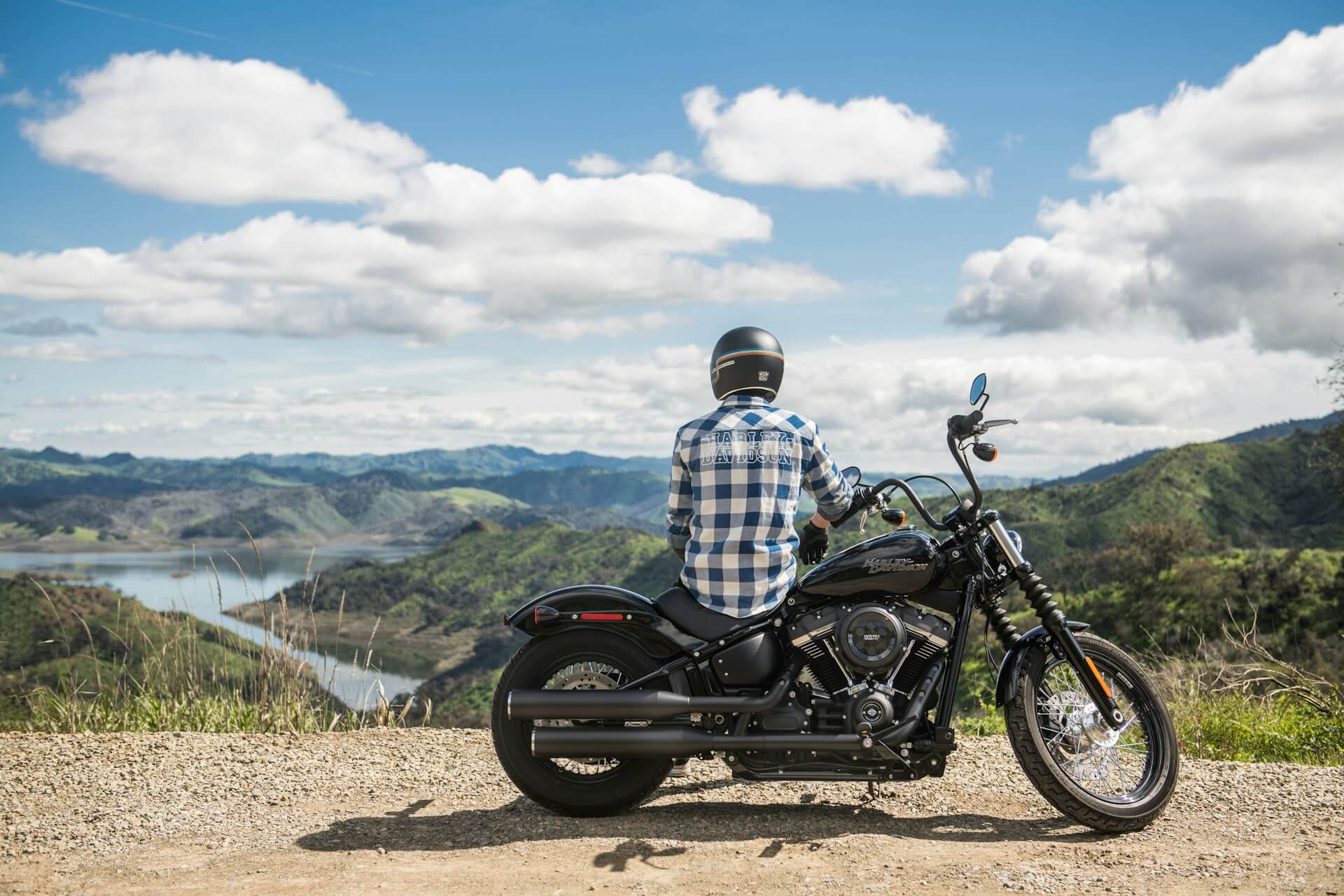 Person sitting on motorcycle