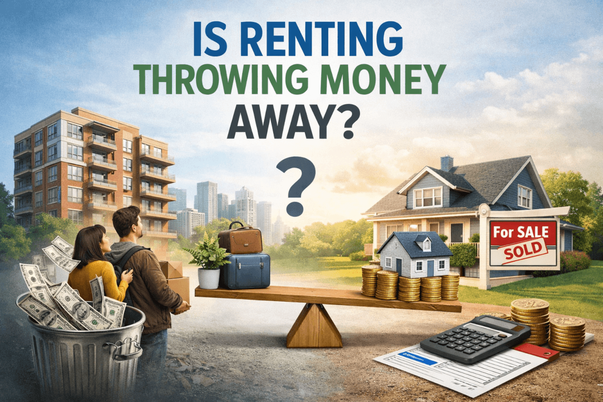Is renting throwing money away? Image by Chatgpt