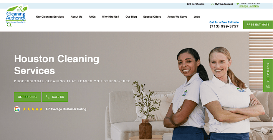 The Cleaning Authority website