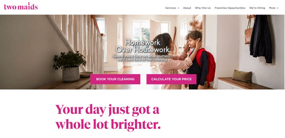 Two Maids website