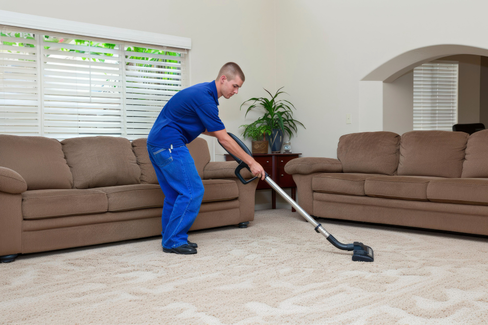 Person vacuuming. Image by Magnific