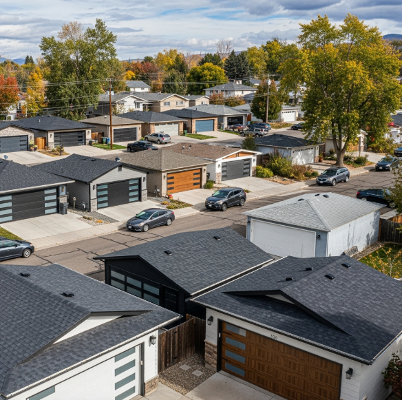 Arial view of houses