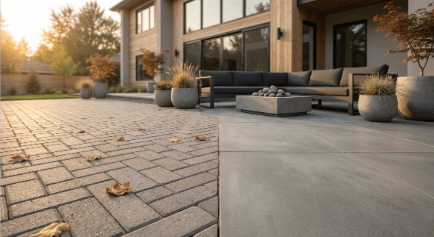 Pavers and slabs for patio