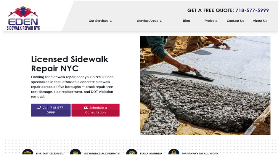 Eden sidewalk repair