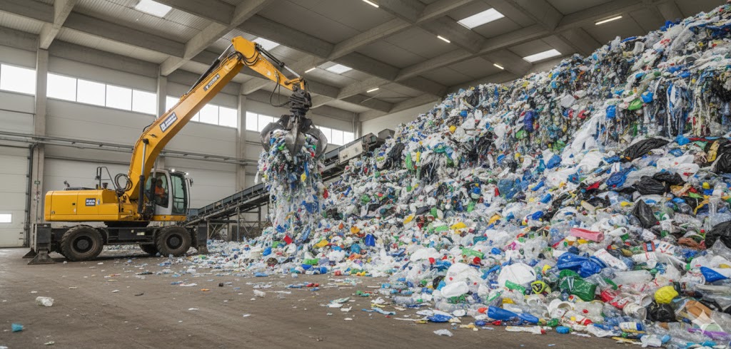 waste management plant plastic bottles. Image by Gemini