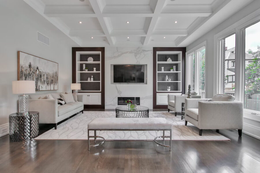 livingroom with white furniture, modern