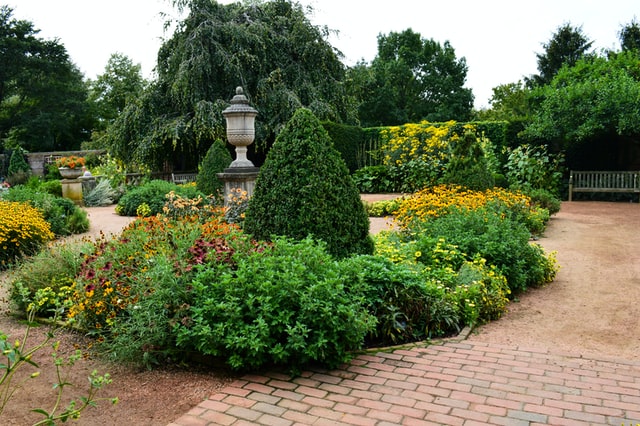 Beautiful landscaping, flowers, bushes, trees