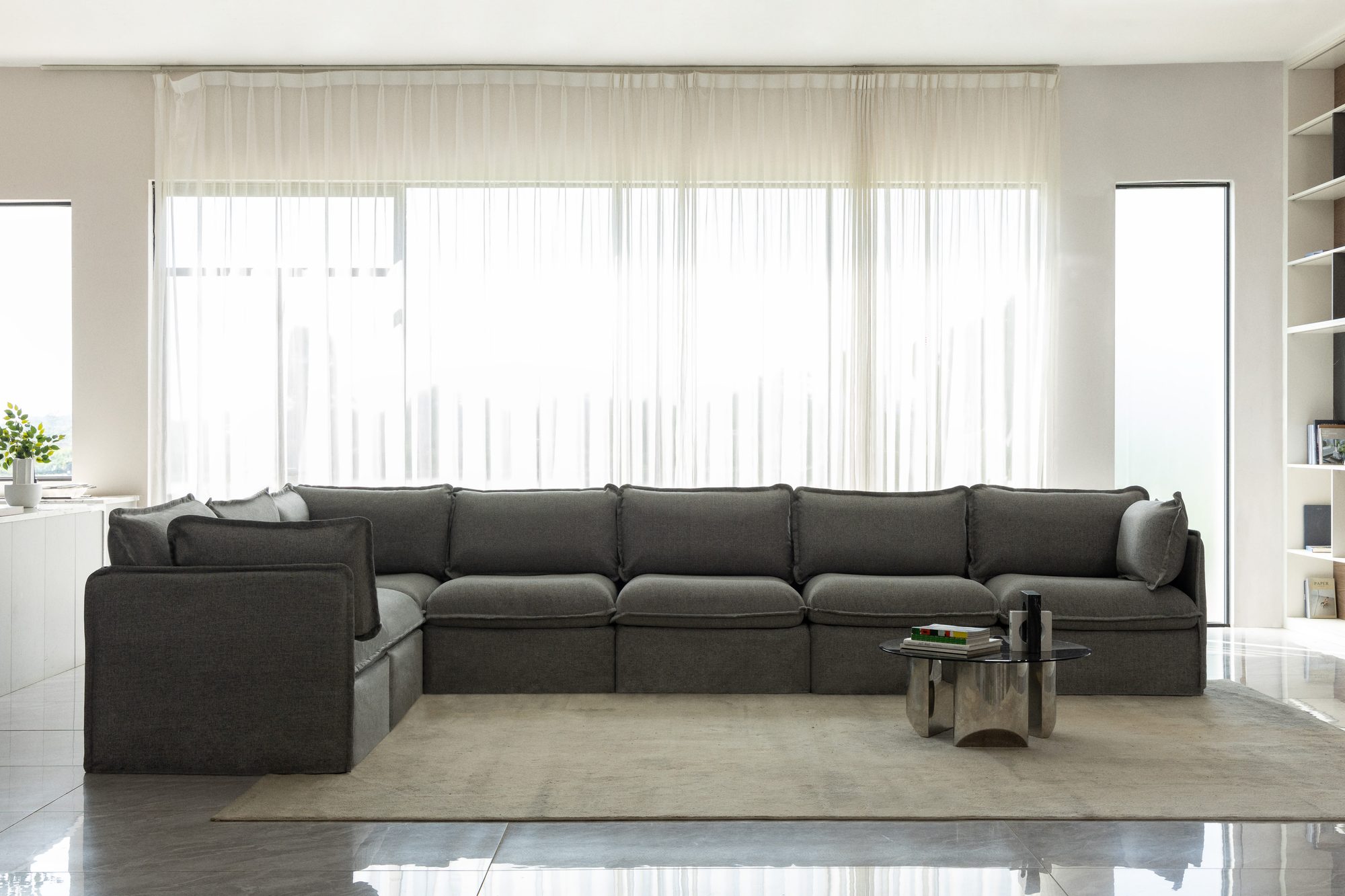 Machine-washable covers on a sofa. Image by Anabei