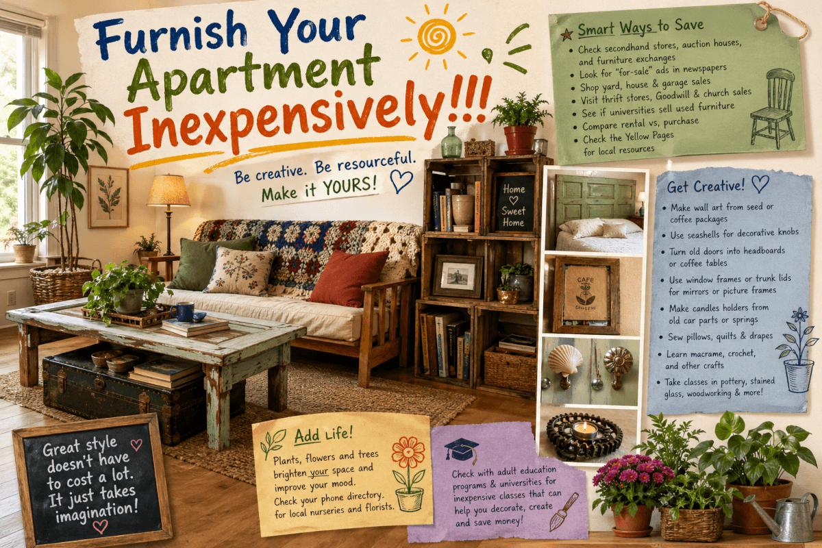 Furnishing inexpensively. Image by ai