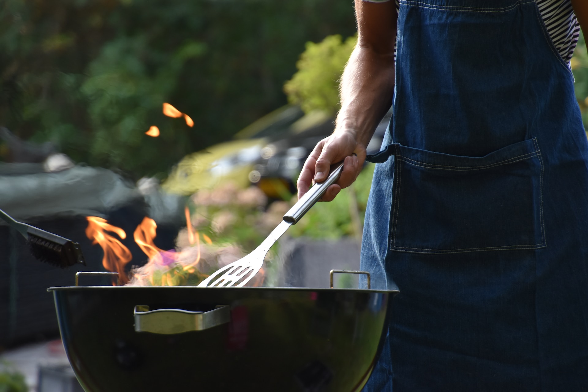 person grilling