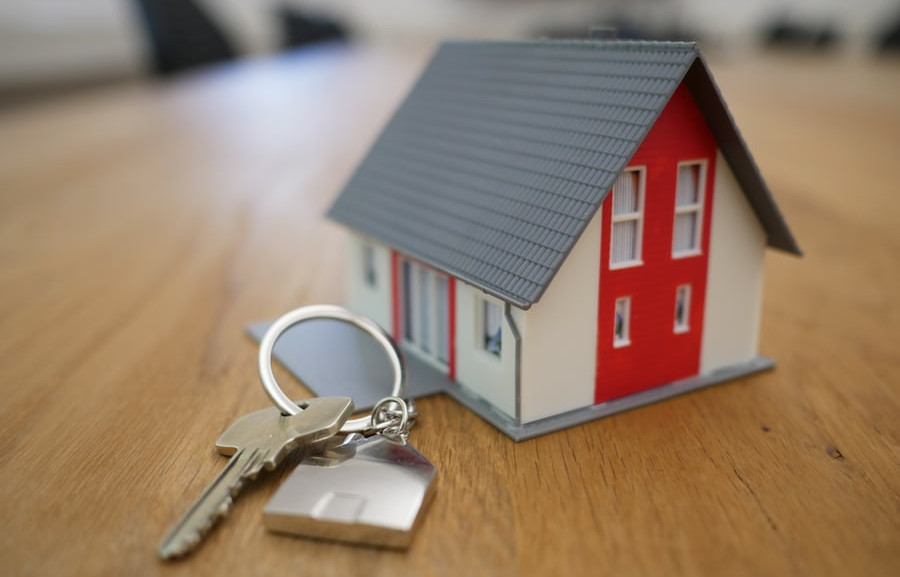 House on a table, keys