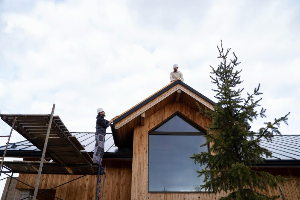 Well-maintained residential building exterior with quality roofing and siding