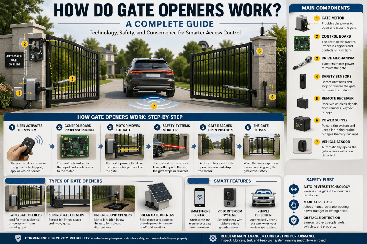How Do Gate Openers Work? A Complete Guide. Image by Chatgpt