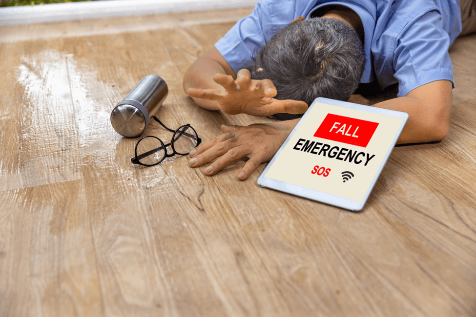 person on floor, fall emergency SOS
