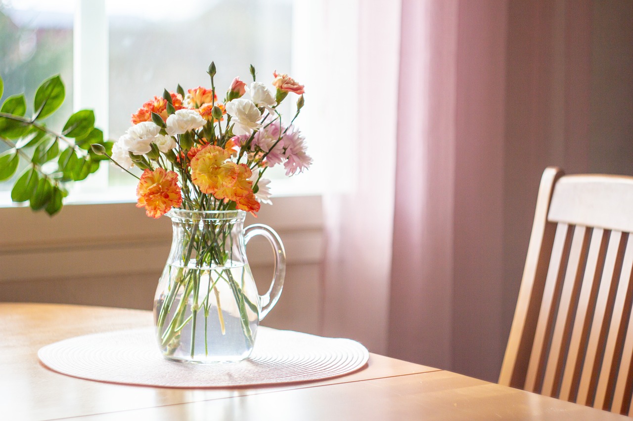 Fresh flowers in a vase.