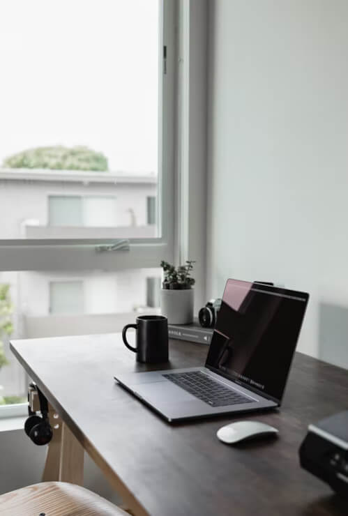 laptop on a desk