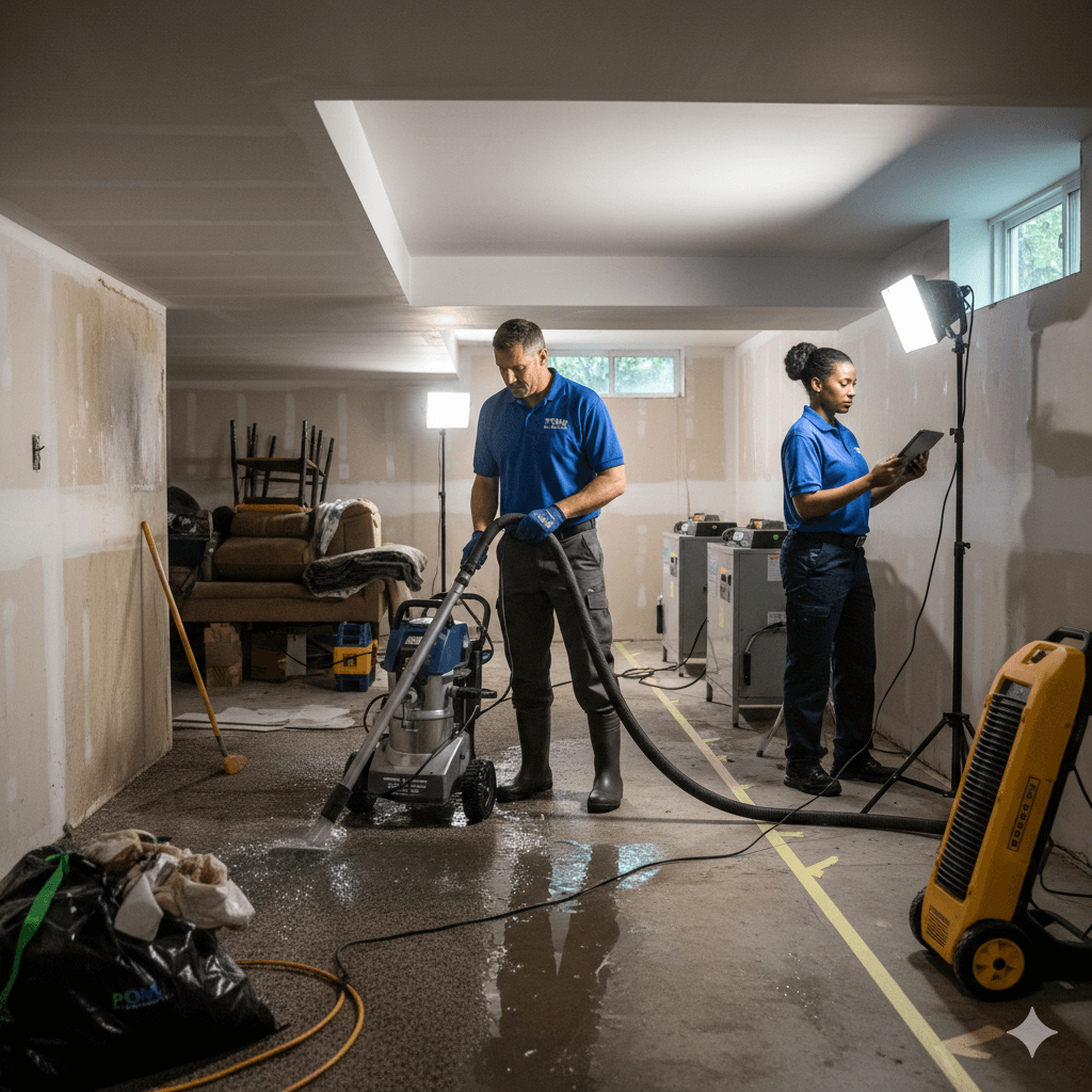 Flood damage repair work. Image by Gemini