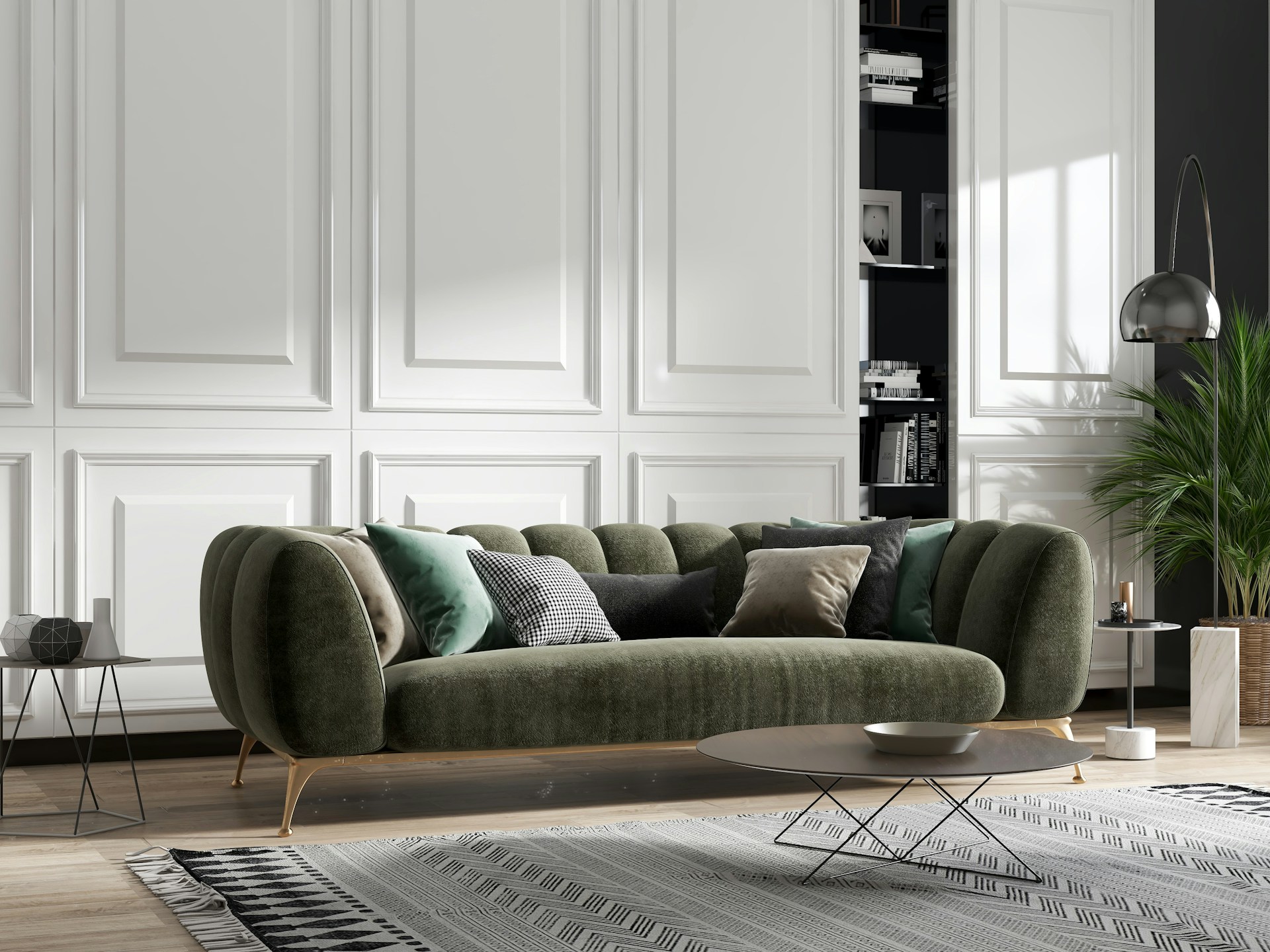 livingroom with modern furniture. Image by Unsplash
