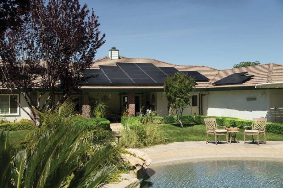 house with solar panels on the roof