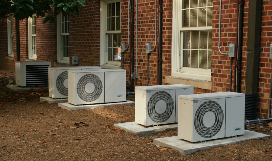 a/c units on the ground