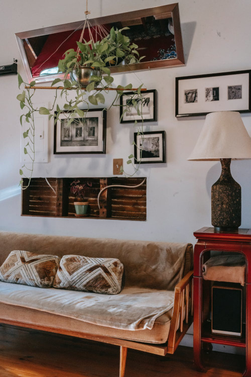 Apartment decorting tips, wall art, plants