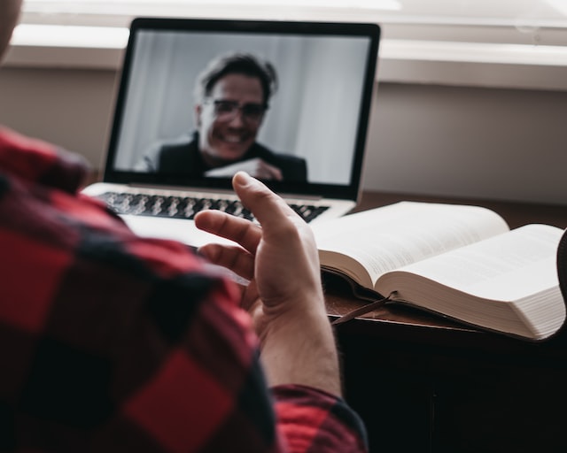 Video chat on laptop
