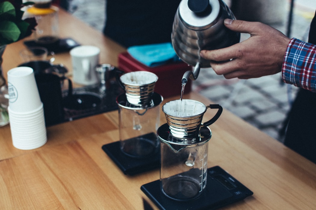 Pouring water in cup