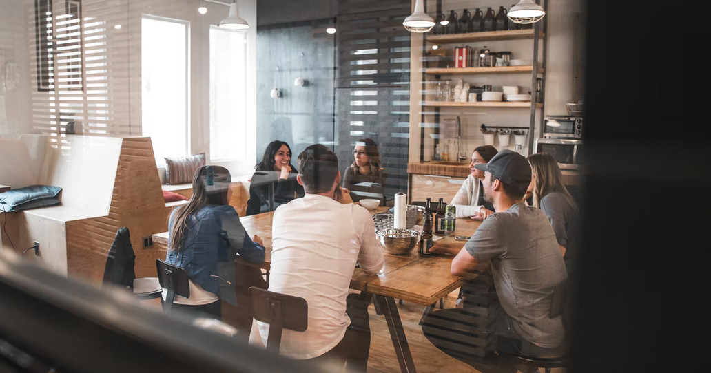 People sitting around a table.