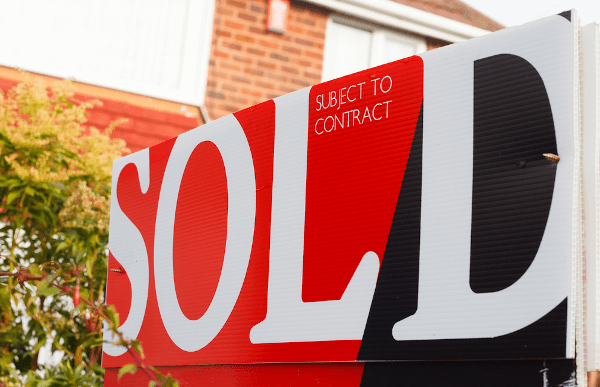 Red sold sign