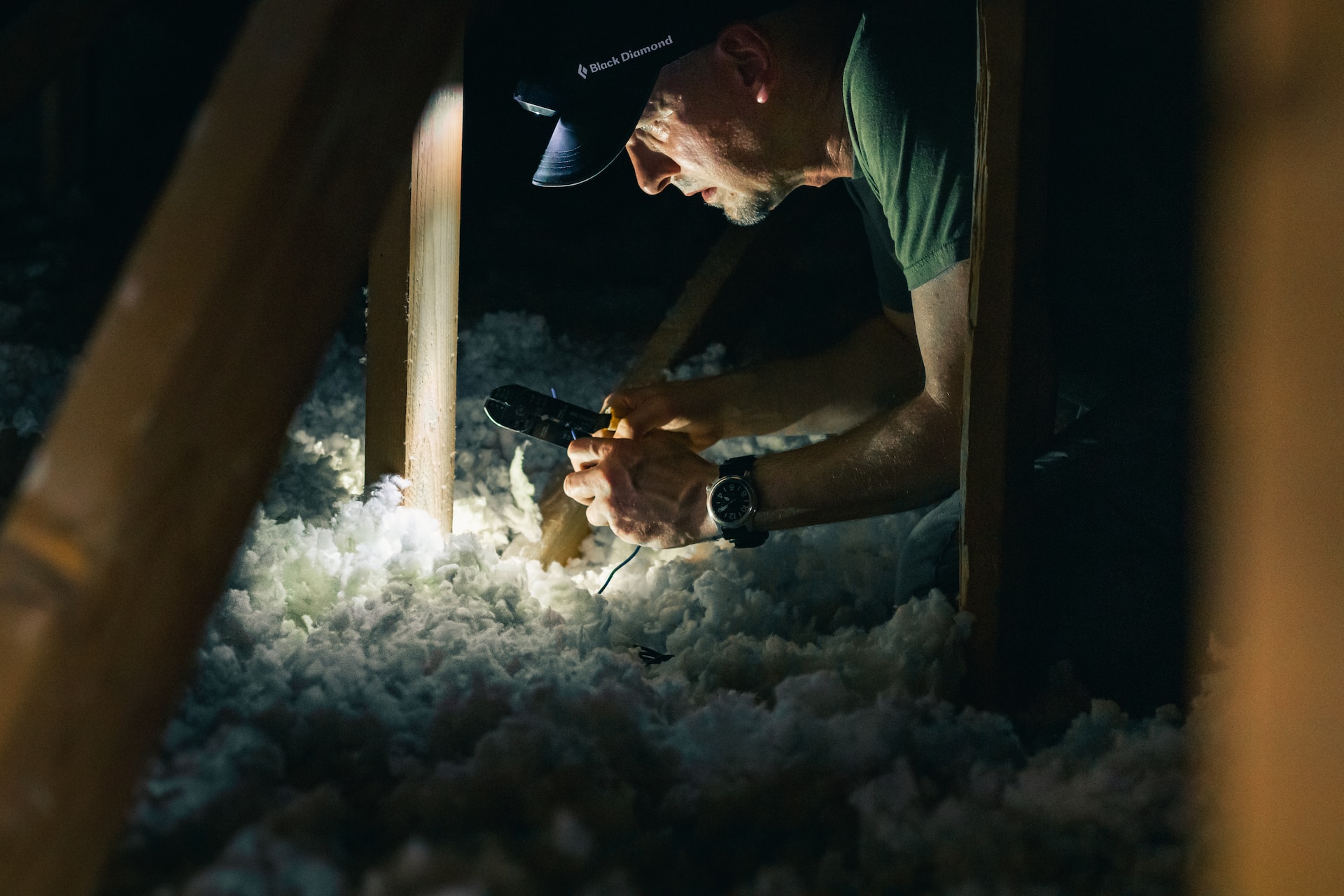 person working on insulation