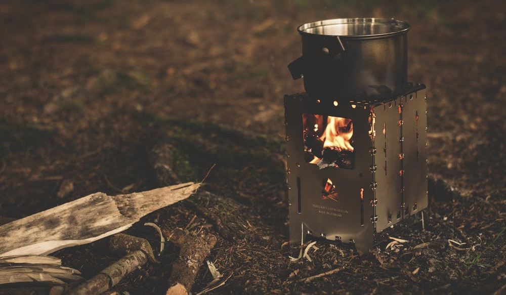 Pot on a fire stove