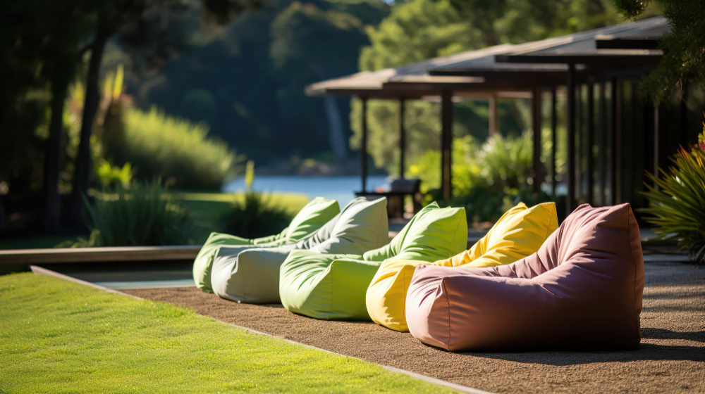 Outdoor seating, bean bags. Image by Freepik