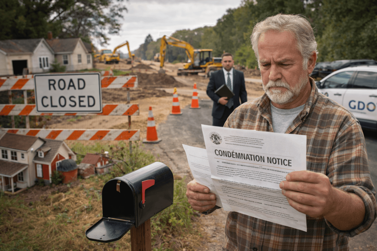 Road closed signs, person got a notice in the mail. Image by Chatgpt