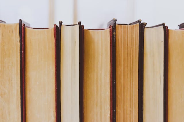 Books in a row. Image  by Pexels