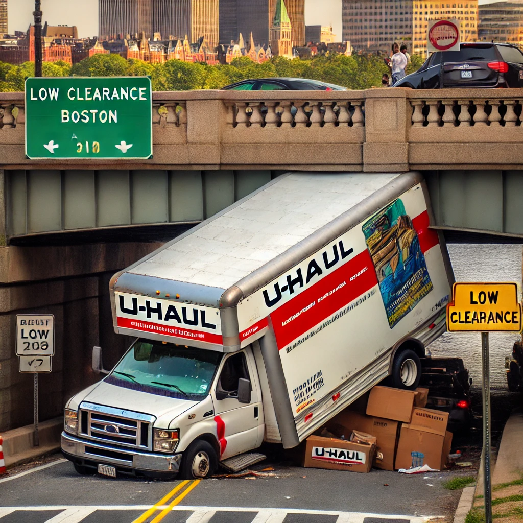 Uhaul getting Storrowd in Boston. Image by AI