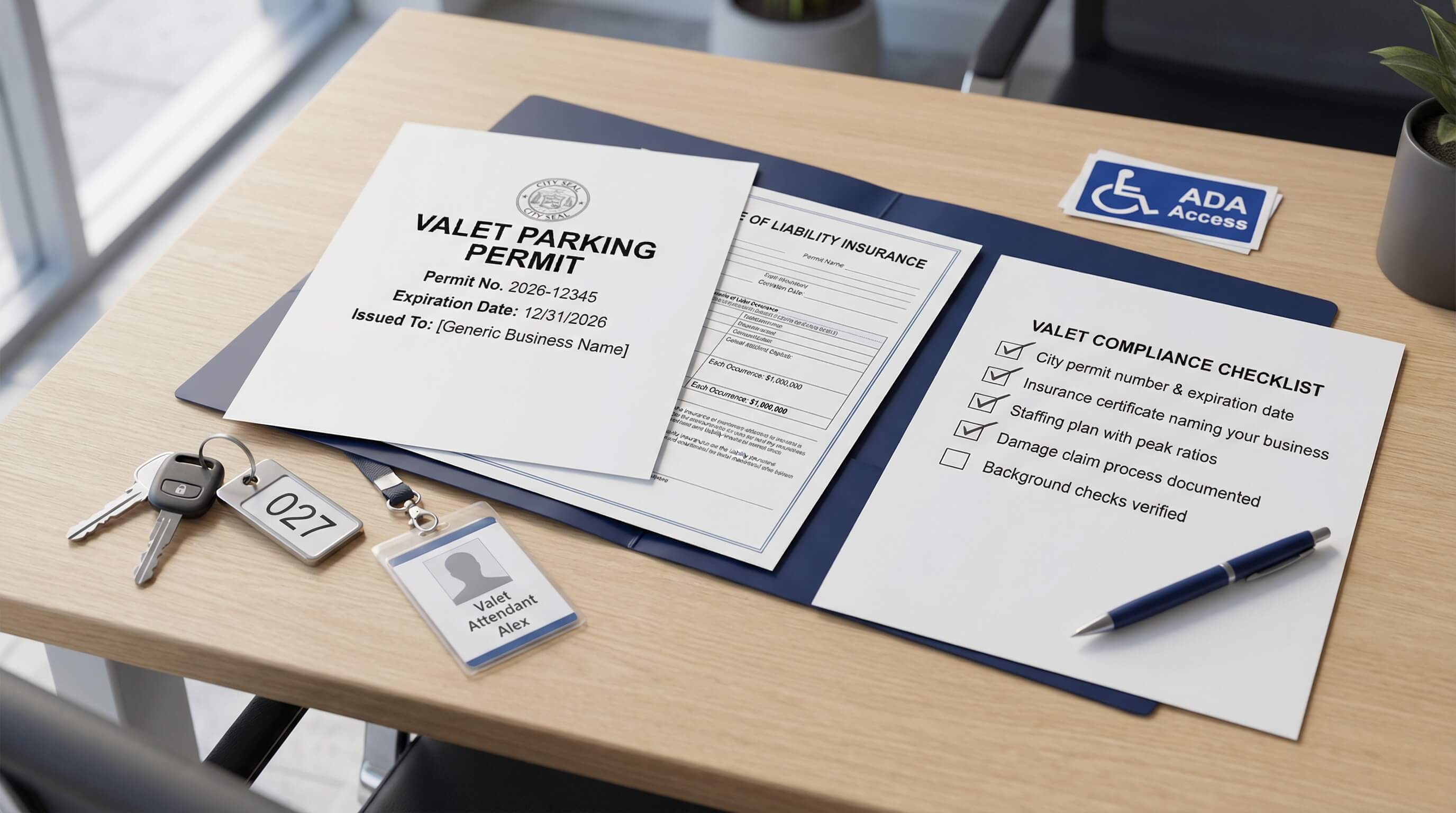 Valet parking permit