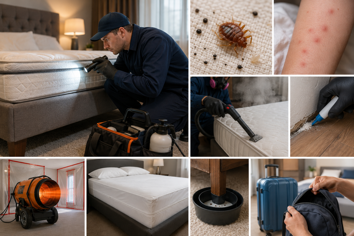 Professional bed bug inspection and extermination service. Image by ai