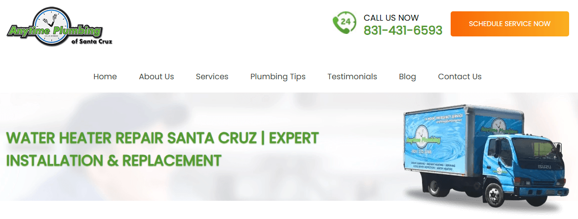 Screenshot of Anytime Plumbing, Inc