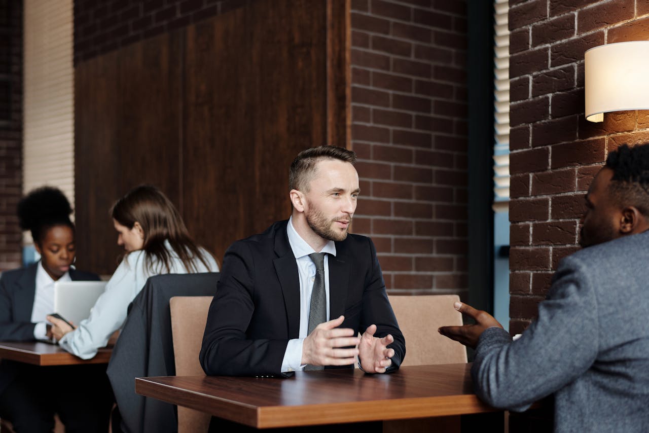 Businessmen at a table