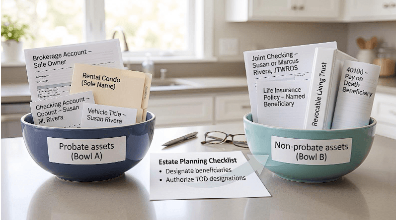Probate assets bowl a and non-probate assets