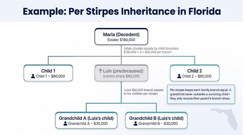 Example Per Stirpes Inheritance in Florida