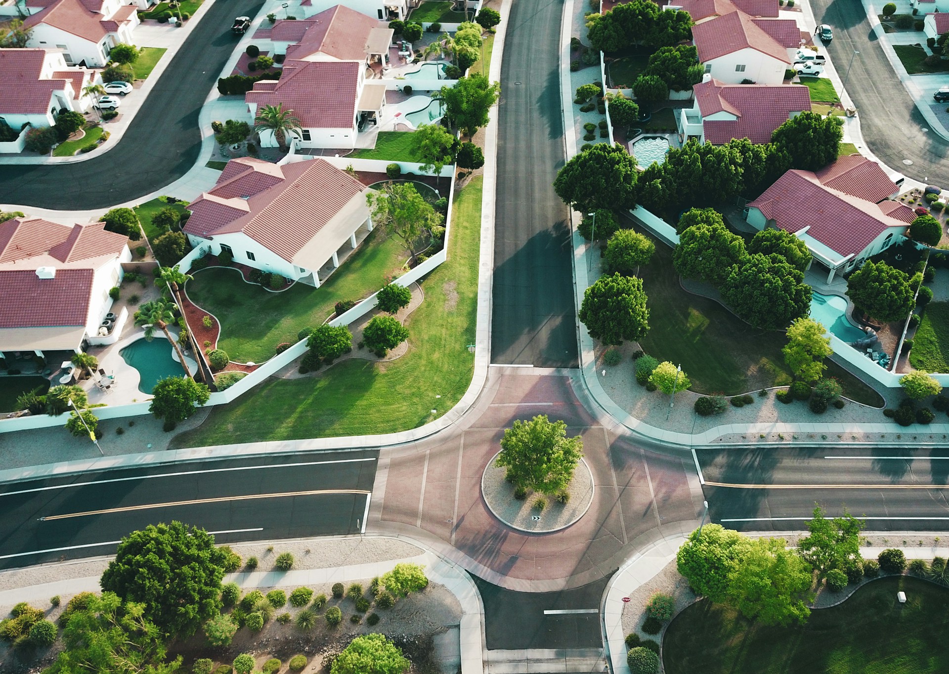 Arial view of housing. Image by Unsplash