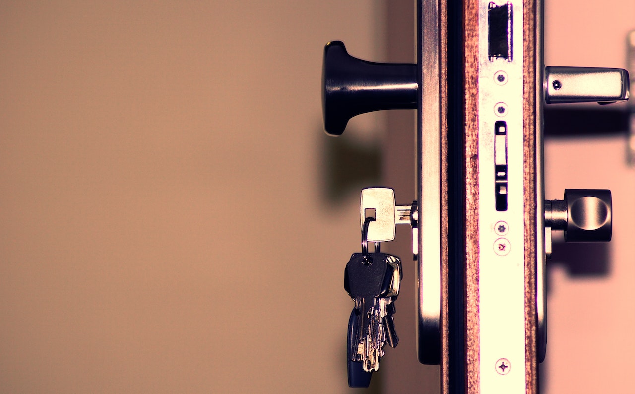 keys in lock on a door