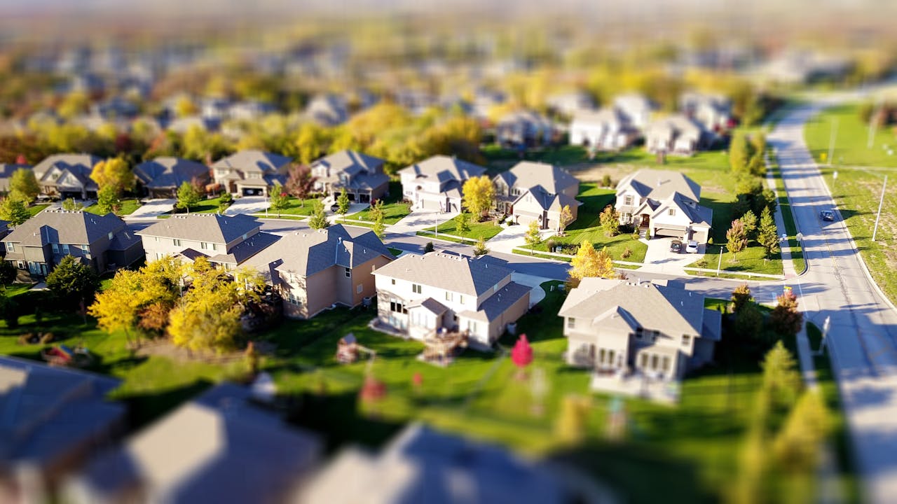 Arial view of housing